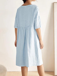 Women‘s Linen A-Line Midi Dress Valencia