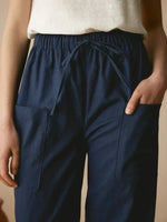 Women'S Linen Simple Button Cropped Pants