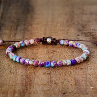 Handmade Purple Jasper Stone Adjustable Bracelet