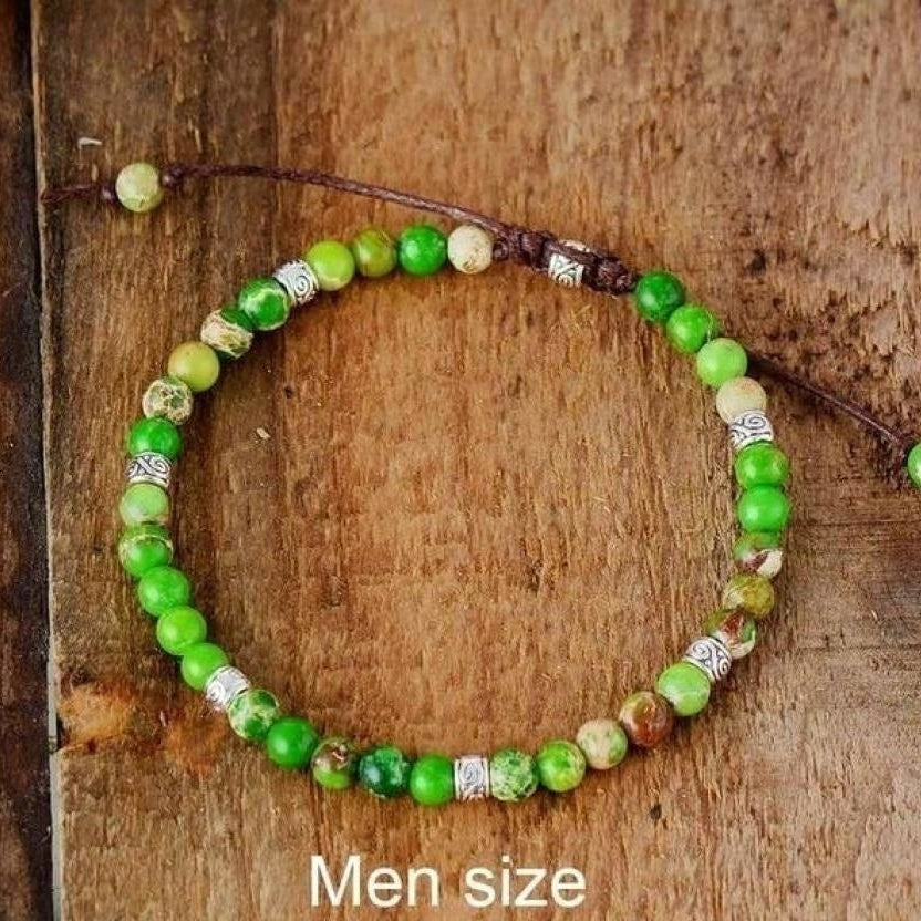 Handmade Purple Jasper Stone Adjustable Bracelet