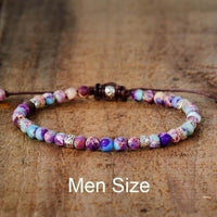 Handmade Purple Jasper Stone Adjustable Bracelet