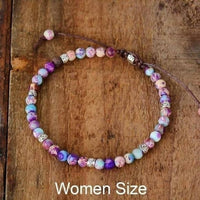 Handmade Purple Jasper Stone Adjustable Bracelet