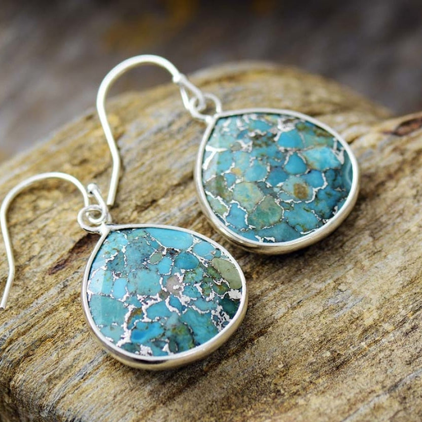 Handmade Turquoise Jasper Earrings