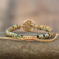 Natural African Turquoise & Tree of Life Bracelet