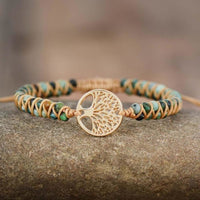 Natural African Turquoise & Tree of Life Bracelet