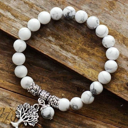 Natural Amazonite Tree Of Life Bead Bracelet