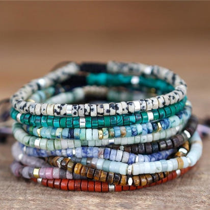 Natural Stone Boho Bead Bracelets