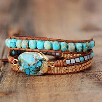 Natural Turquoise Howlite Wrap Bracelet